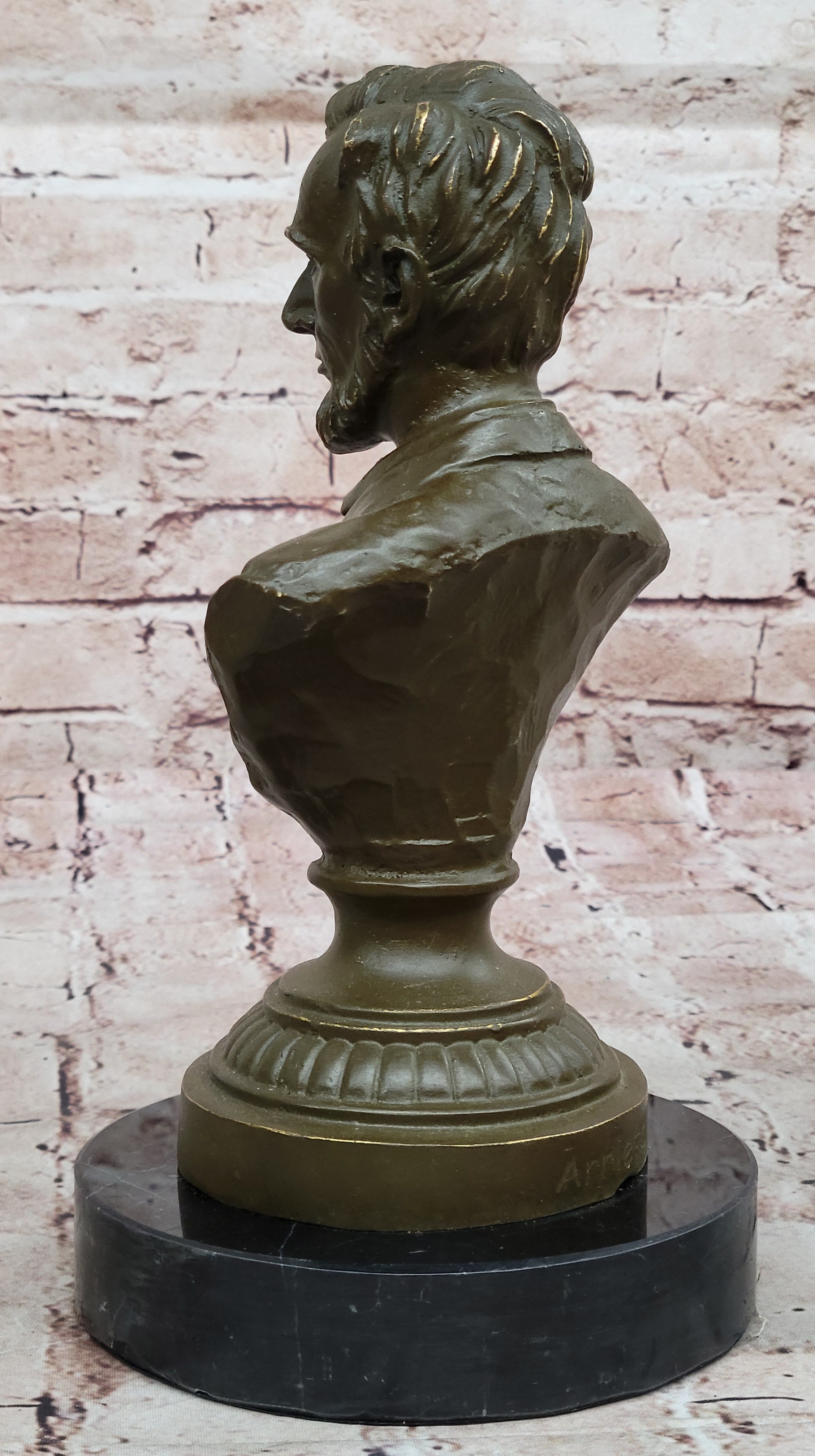 Abraham Lincoln Bronze Bust on Marble Base