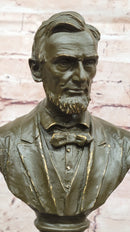 Abraham Lincoln Bronze Bust on Marble Base