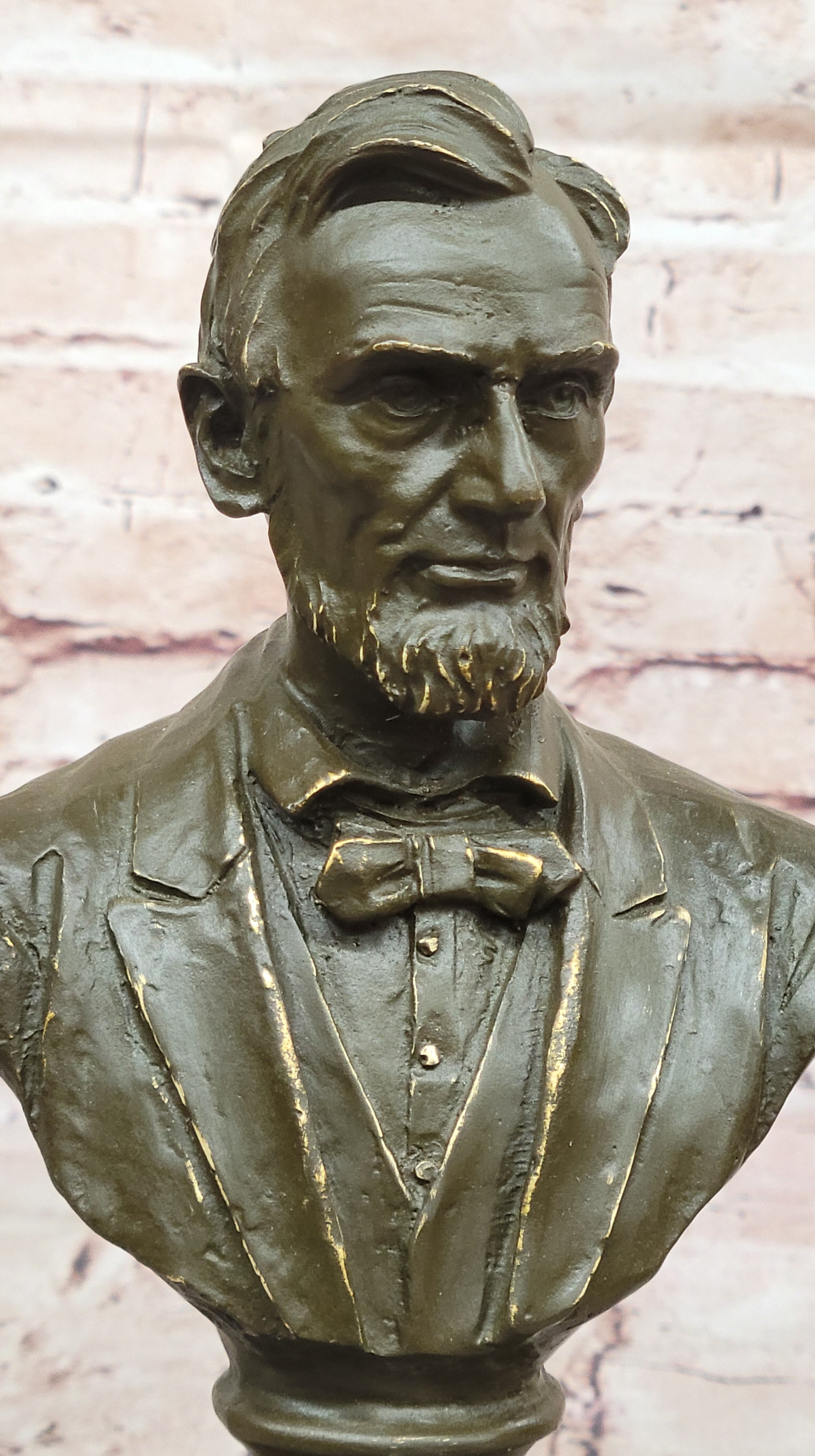 Abraham Lincoln Bronze Bust on Marble Base