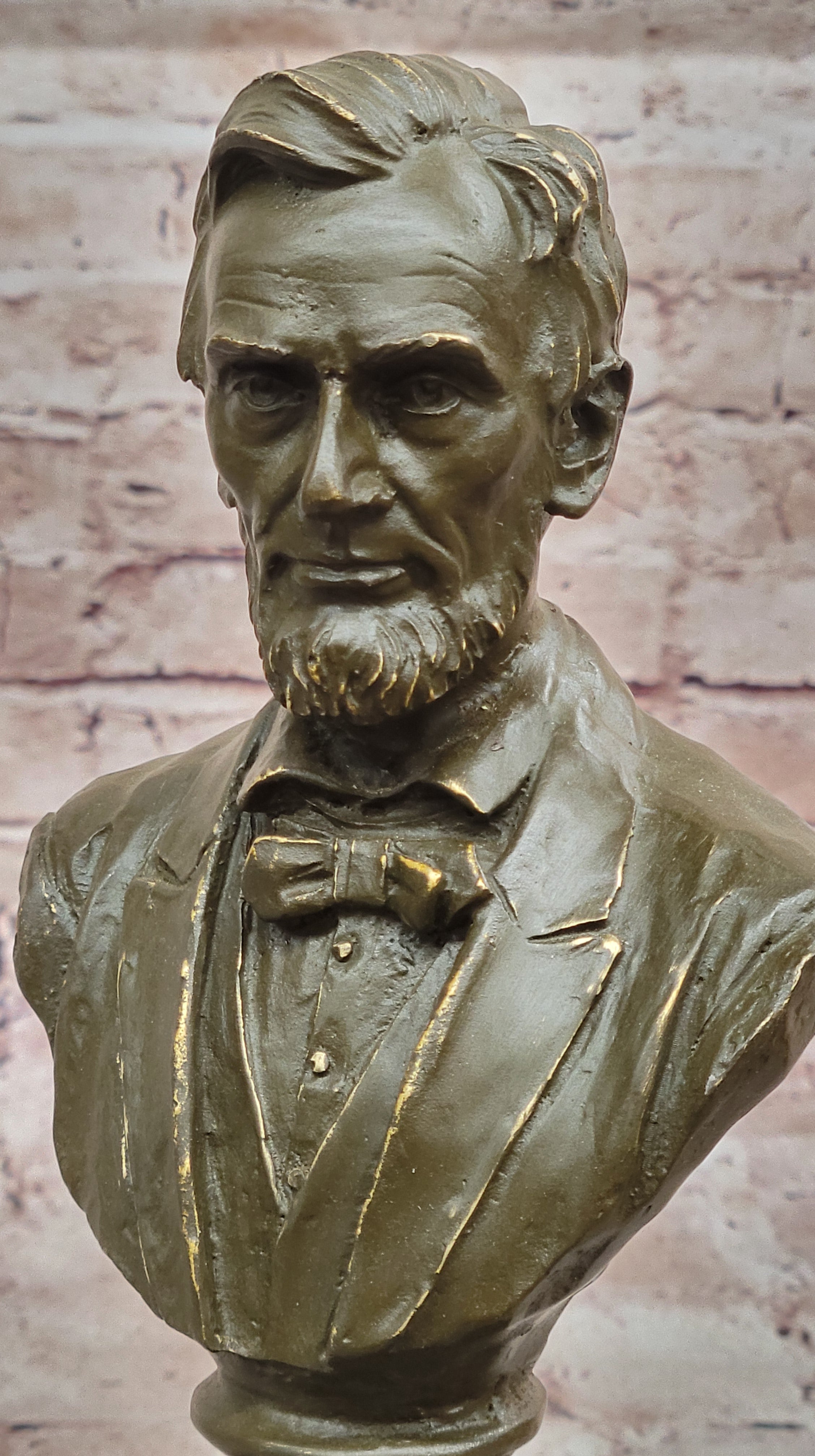 Abraham Lincoln Bronze Bust on Marble Base