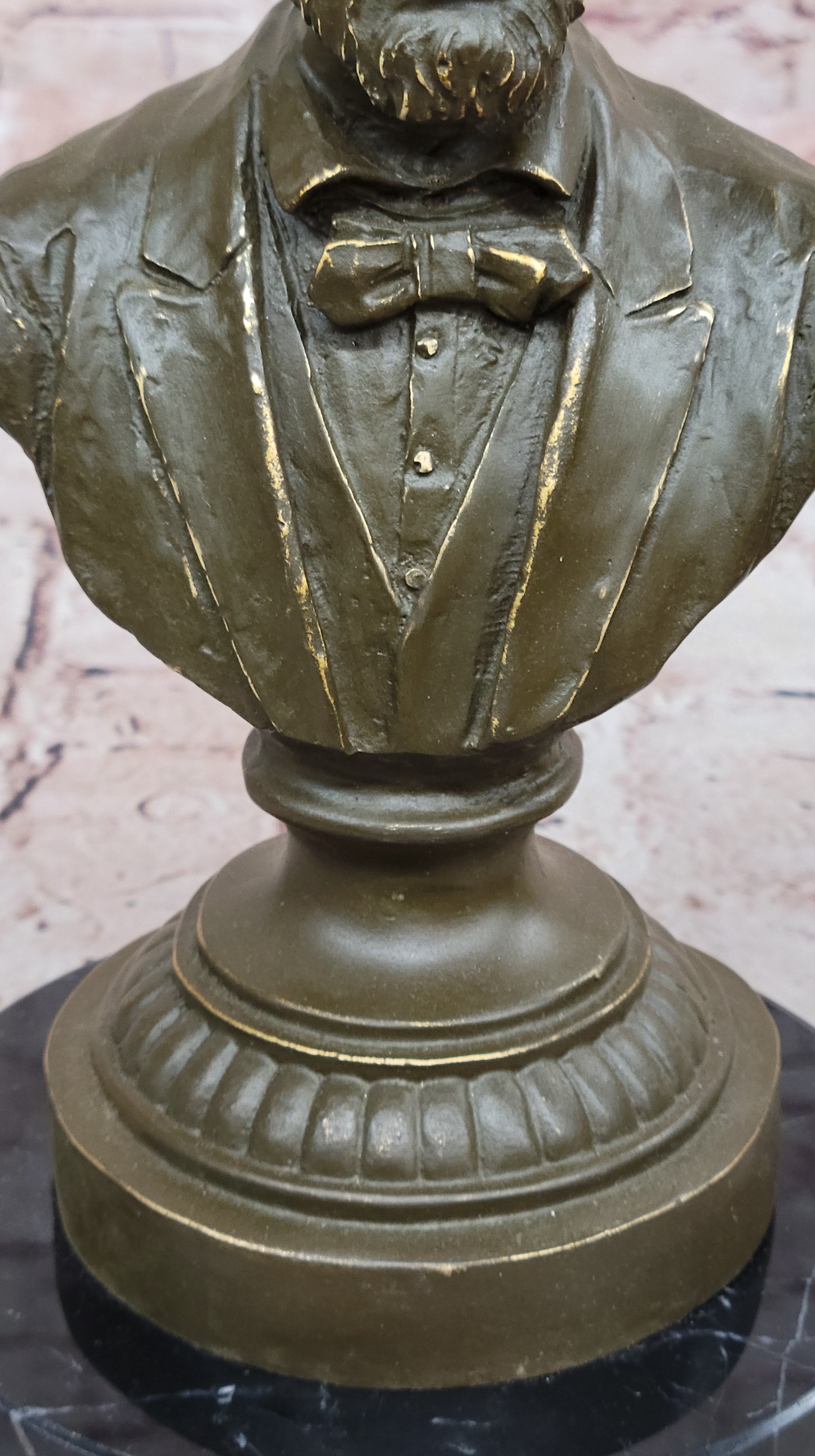 Abraham Lincoln Bronze Bust on Marble Base