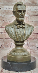 Abraham Lincoln Bronze Bust on Marble Base