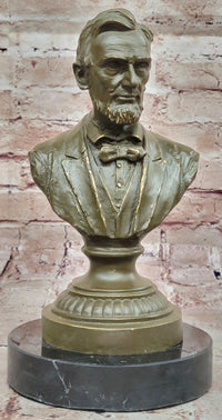 Abraham Lincoln Bronze Bust on Marble Base