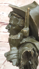 Cowboy Bronze Bust with Revolver – Western Americana Art