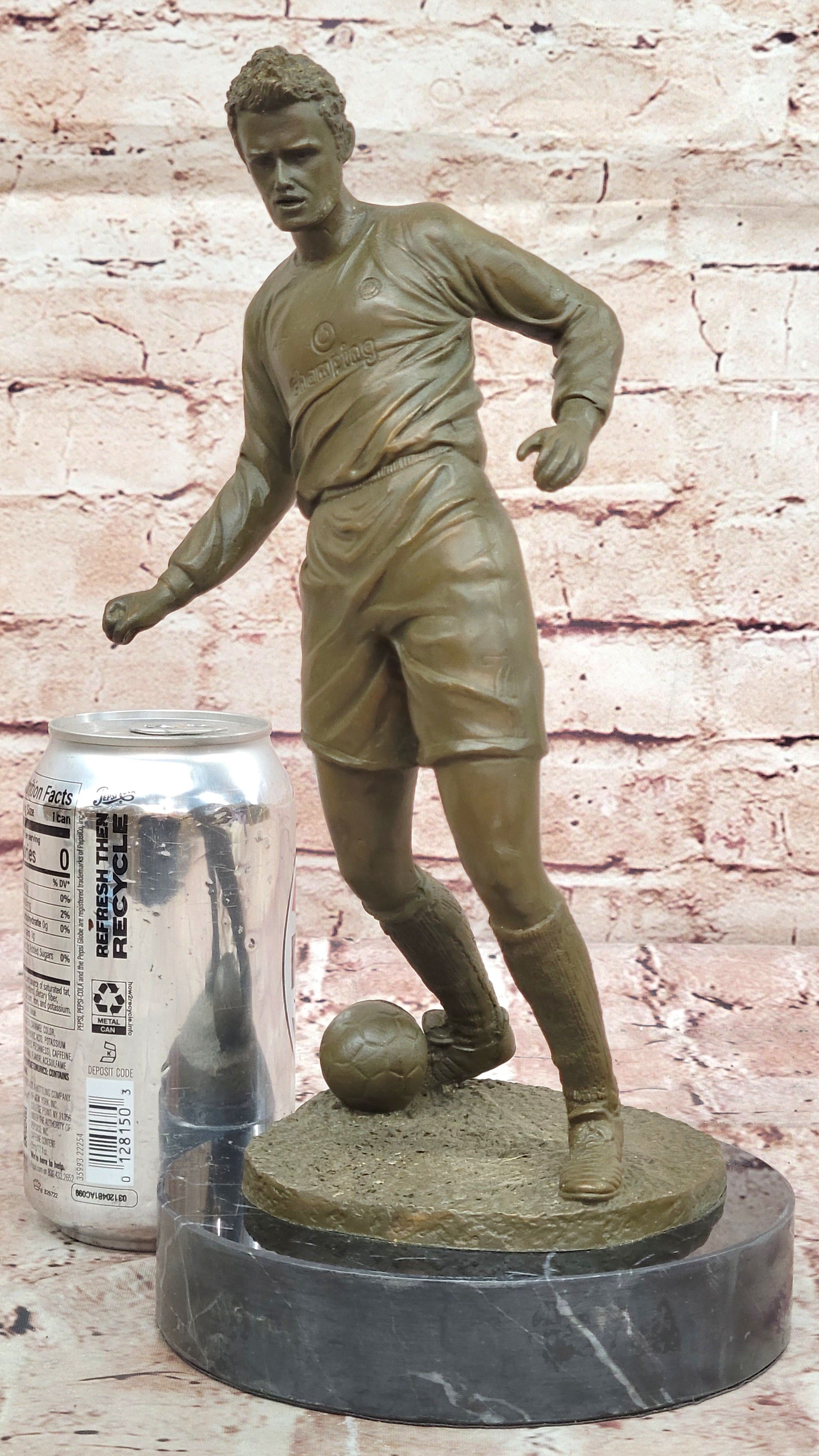 Soccer Player Bronze Sculpture - Dynamic Football Athlete