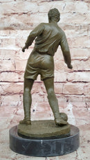 Soccer Player Bronze Sculpture - Dynamic Football Athlete
