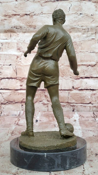 Soccer Player Bronze Sculpture - Dynamic Football Athlete
