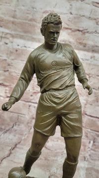 Soccer Player Bronze Sculpture - Dynamic Football Athlete