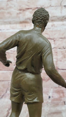 Soccer Player Bronze Sculpture - Dynamic Football Athlete