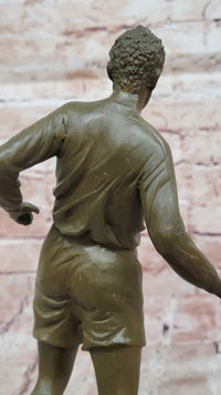 Soccer Player Bronze Sculpture - Dynamic Football Athlete