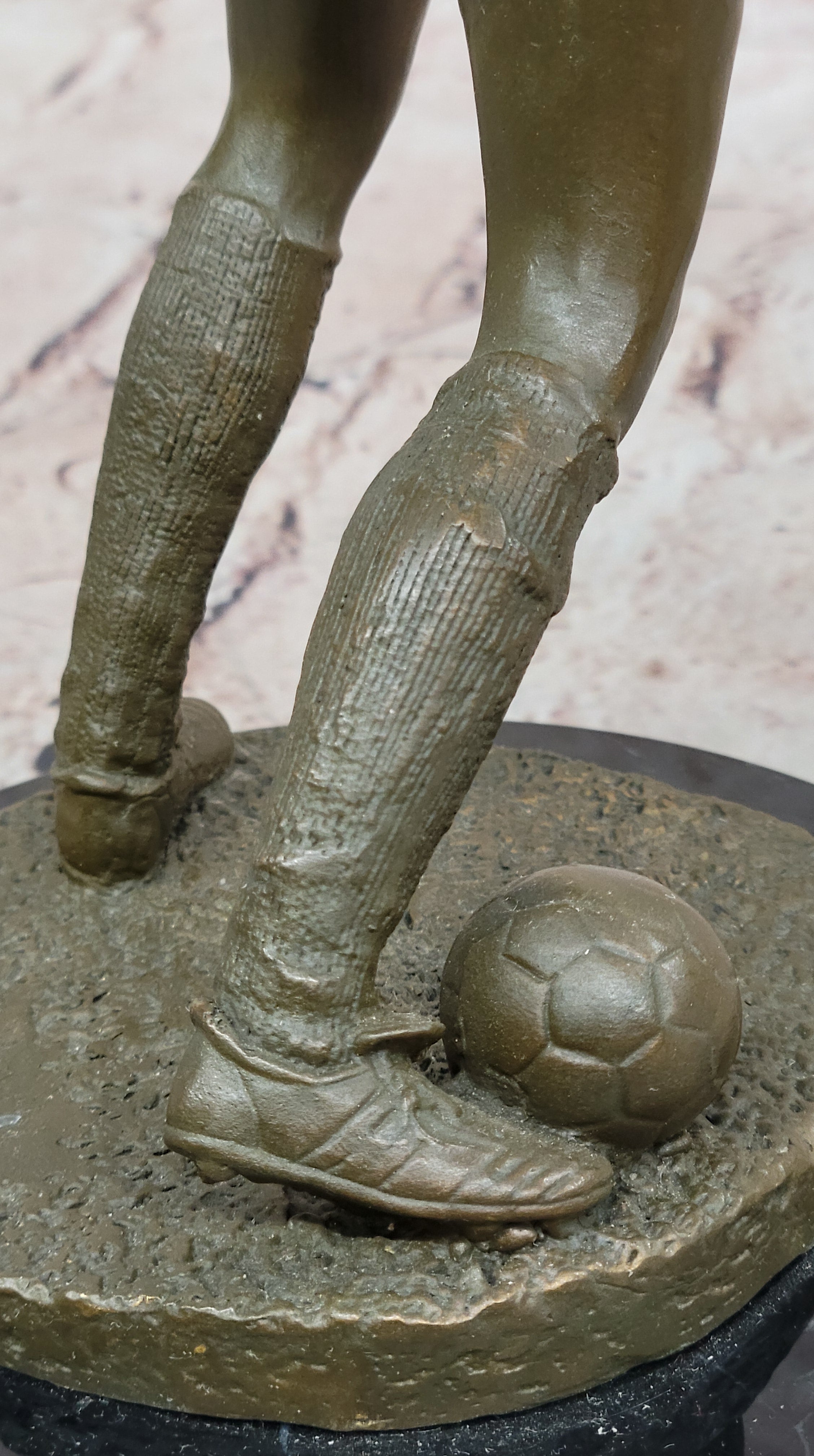 Soccer Player Bronze Sculpture - Dynamic Football Athlete