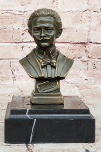 Johann Strauss Bronze Composer Bust on Marble Base