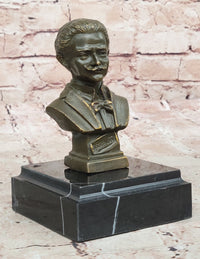 Johann Strauss Bronze Composer Bust on Marble Base