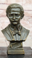 Johann Strauss Bronze Composer Bust on Marble Base