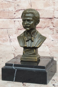 Johann Strauss Bronze Composer Bust on Marble Base