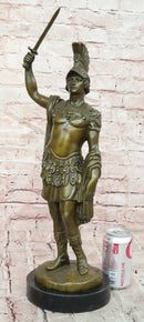 Signed Original Mavchi Roman Gladiator with Sword Genuine Bronze Sculpture