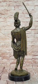 Signed Original Mavchi Roman Gladiator with Sword Genuine Bronze Sculpture