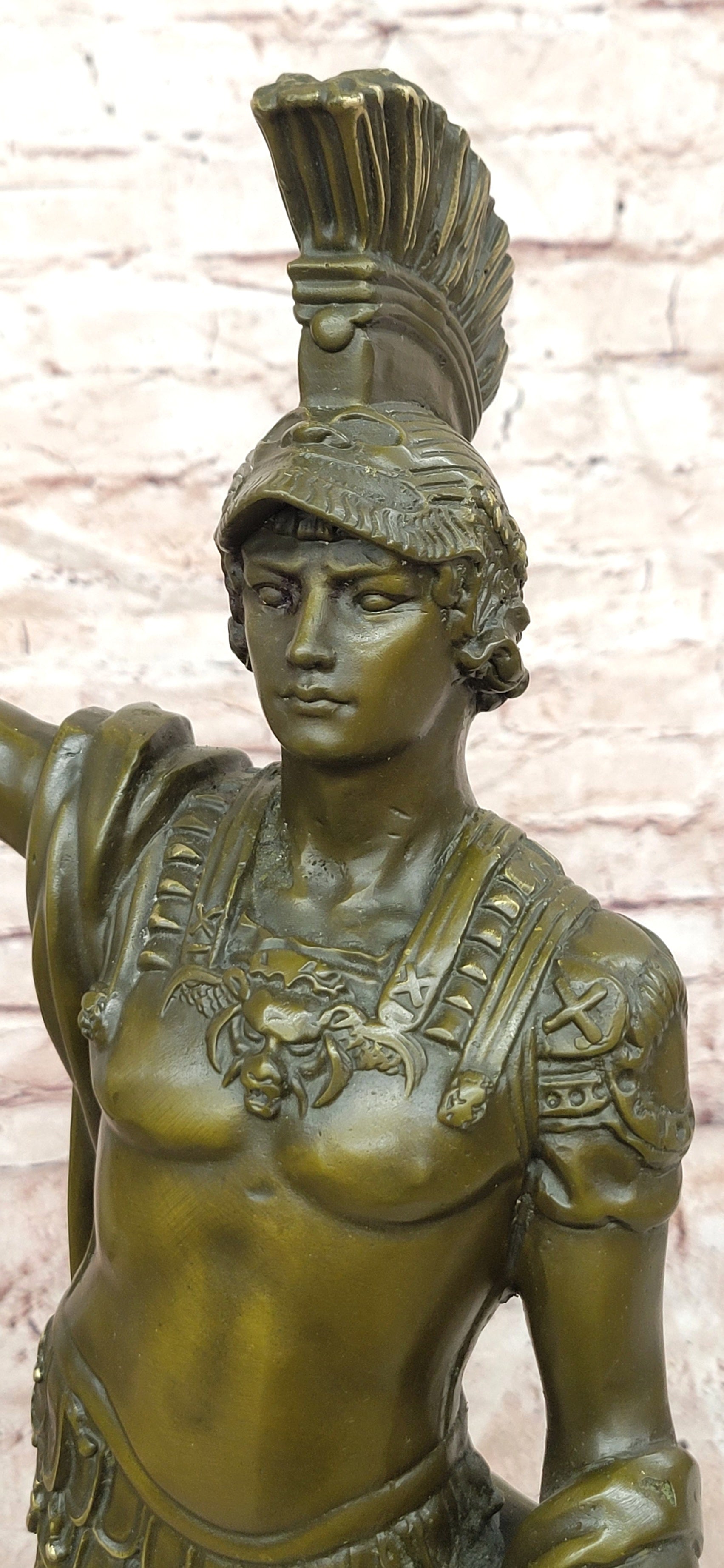 Signed Original Mavchi Roman Gladiator with Sword Genuine Bronze Sculpture