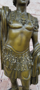 Signed Original Mavchi Roman Gladiator with Sword Genuine Bronze Sculpture