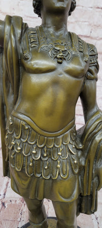 Signed Original Mavchi Roman Gladiator with Sword Genuine Bronze Sculpture