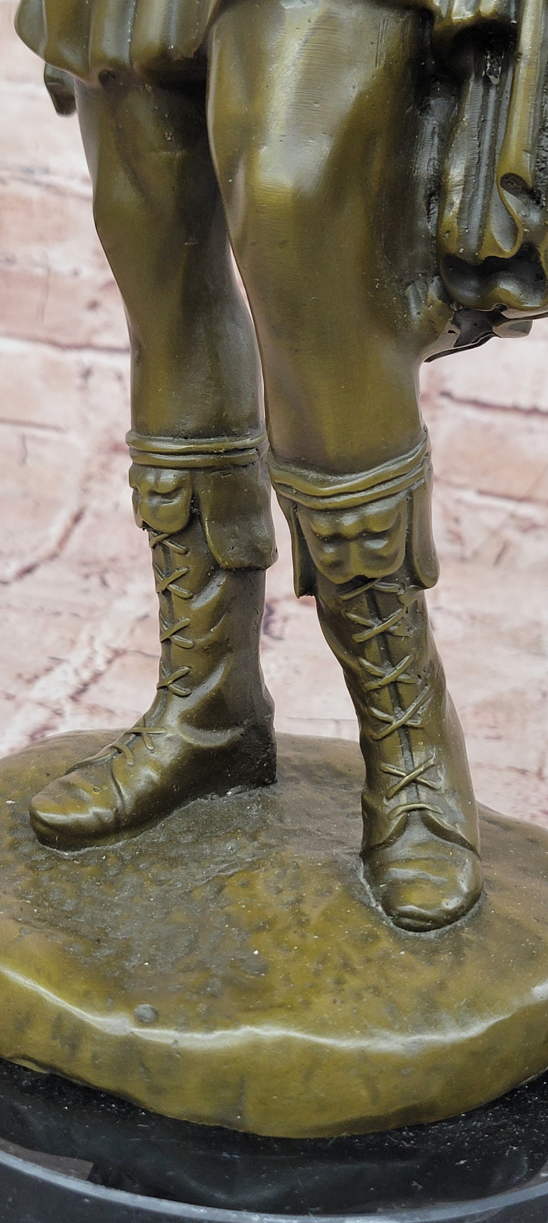 Signed Original Mavchi Roman Gladiator with Sword Genuine Bronze Sculpture