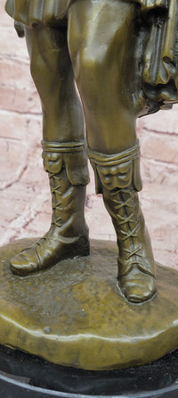 Signed Original Mavchi Roman Gladiator with Sword Genuine Bronze Sculpture