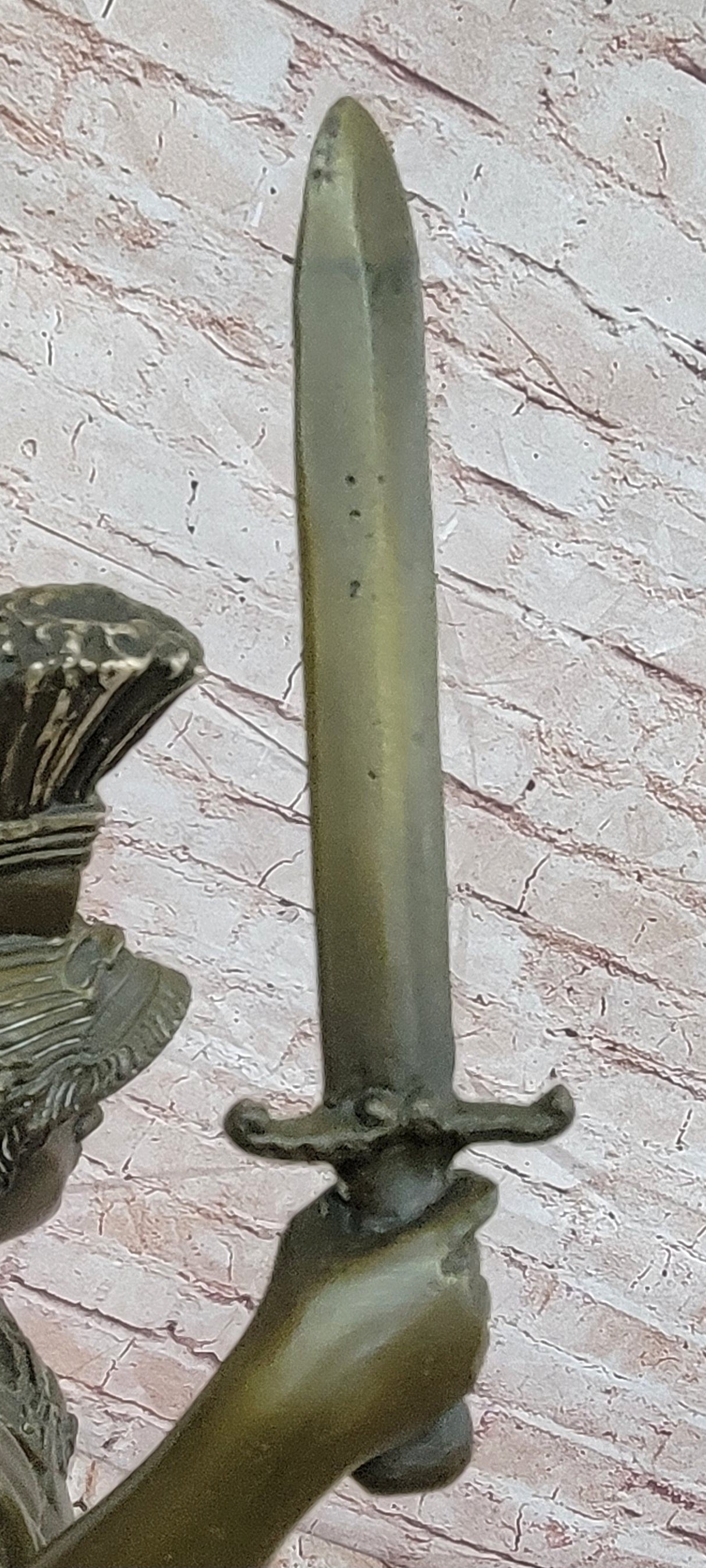 Signed Original Mavchi Roman Gladiator with Sword Genuine Bronze Sculpture