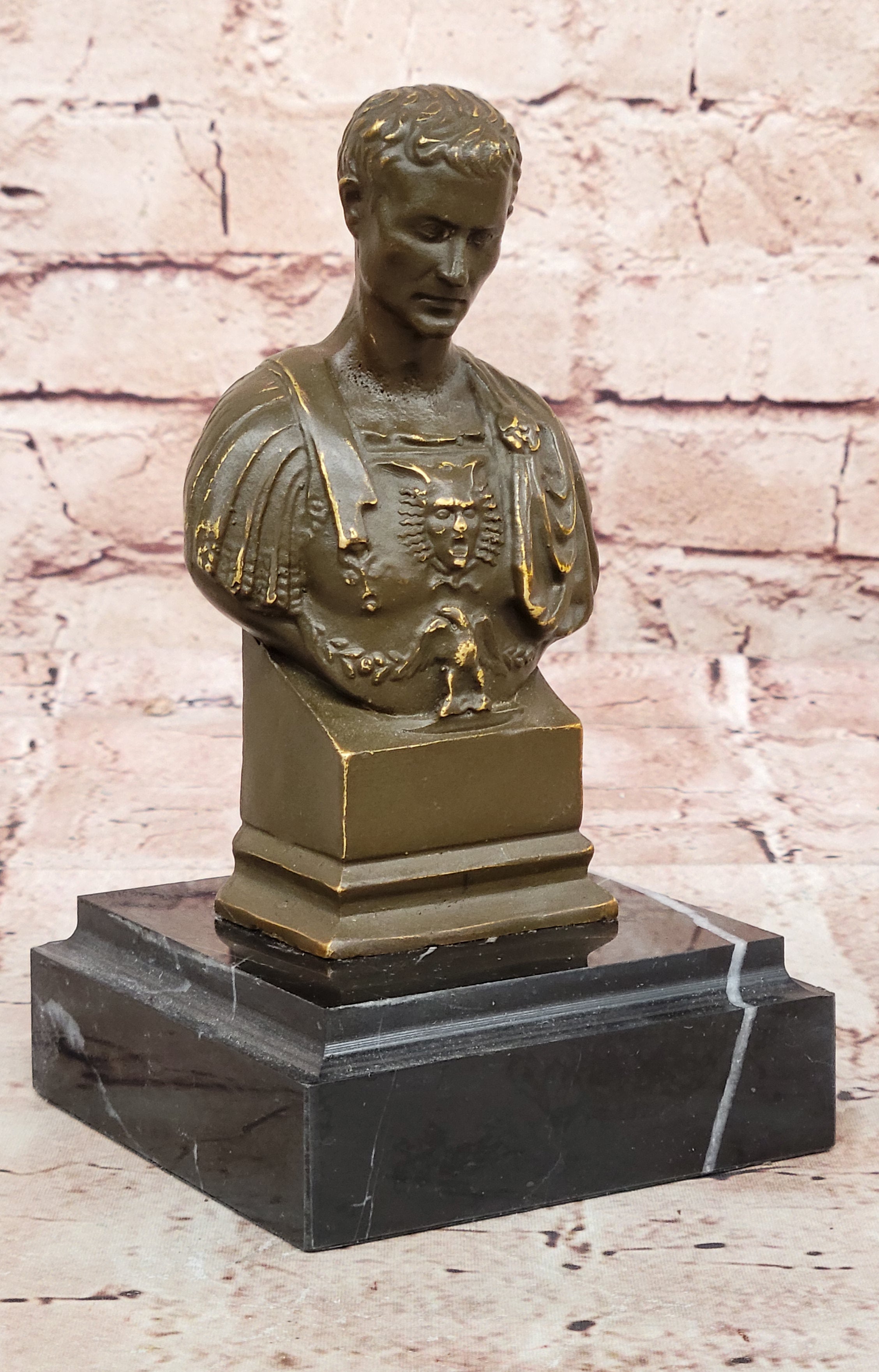 Bronze Bust of Julius Caesar Roman Classical Sculpture