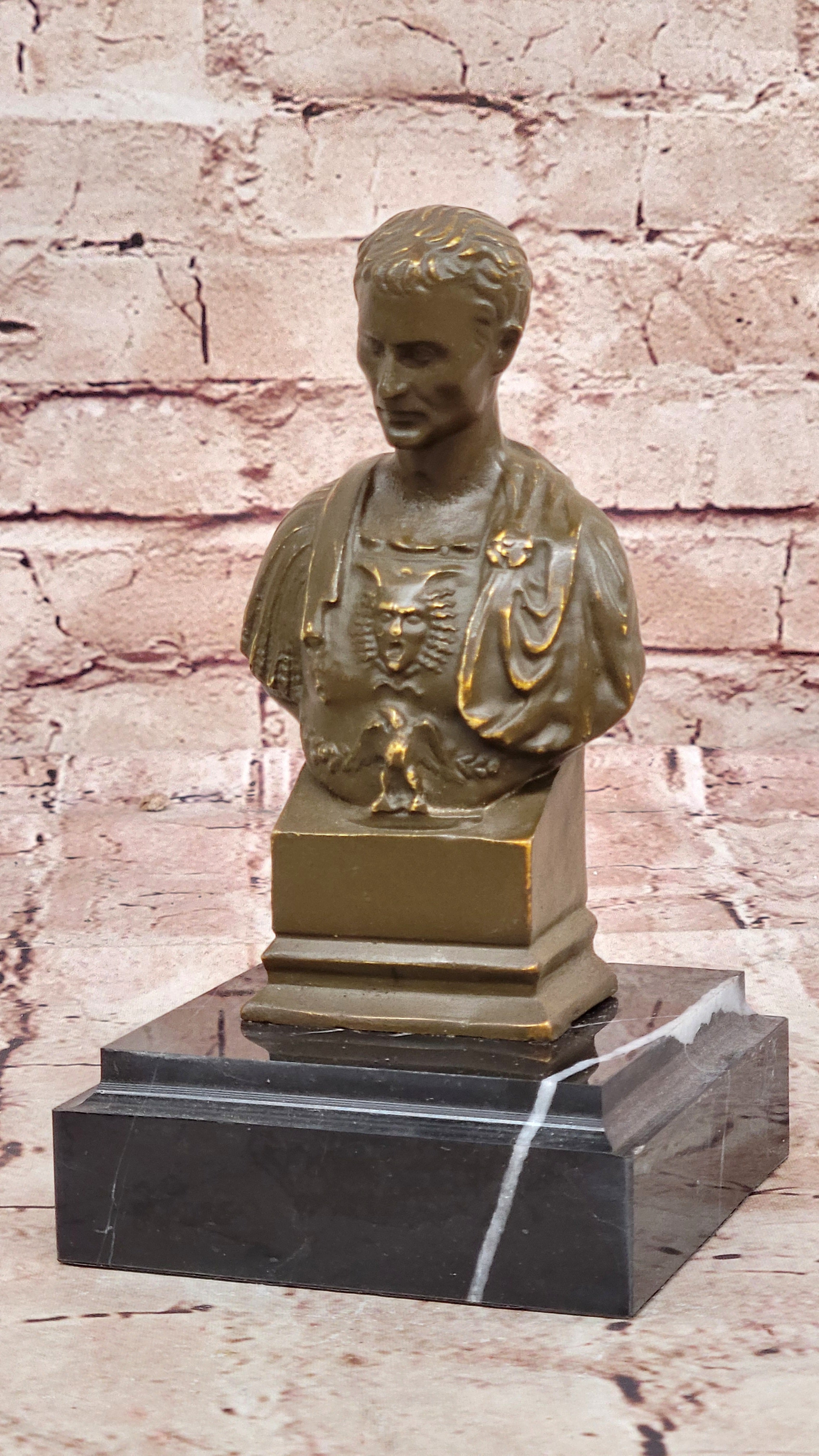 Bronze Bust of Julius Caesar Roman Classical Sculpture