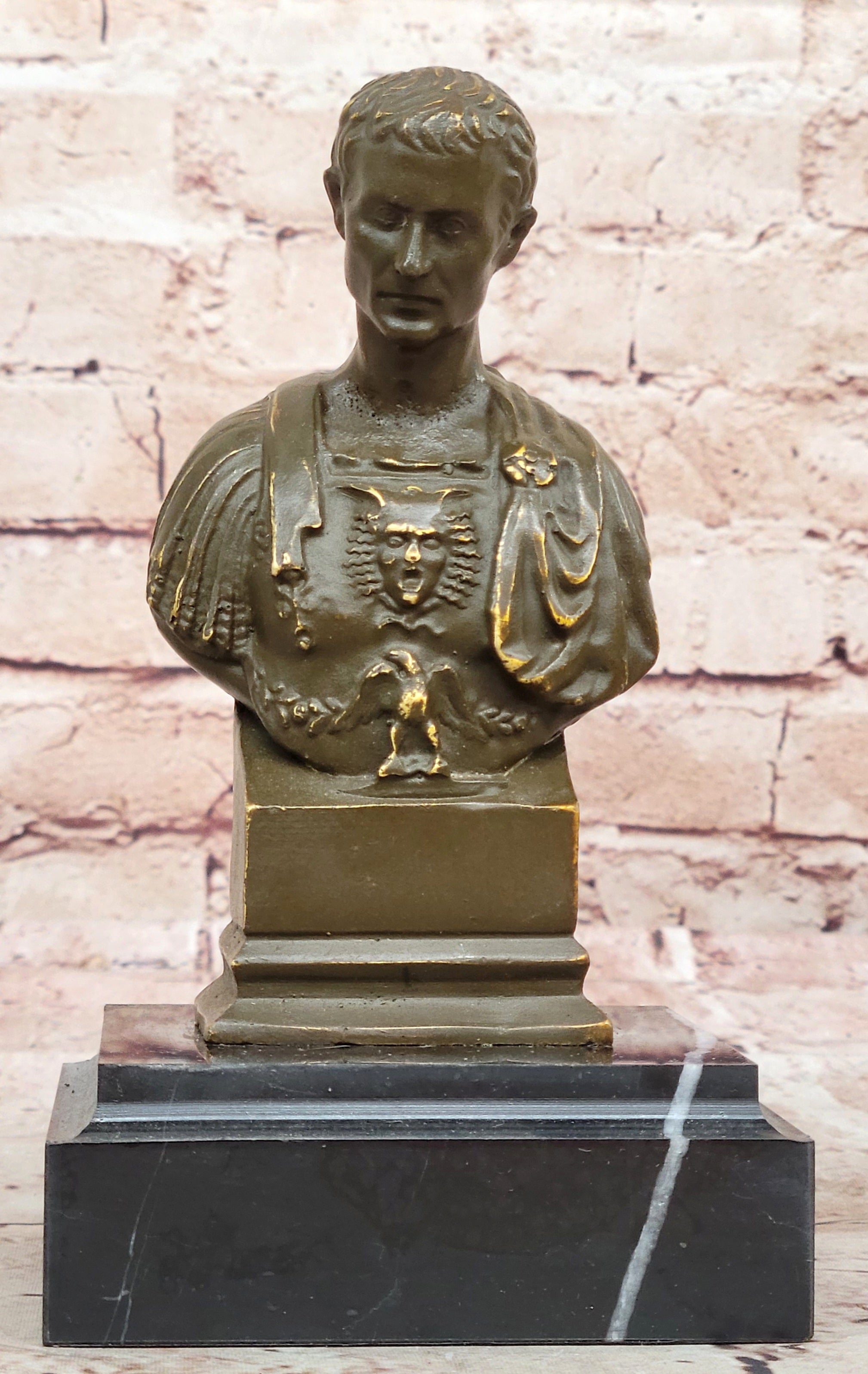 Bronze Bust of Julius Caesar Roman Classical Sculpture