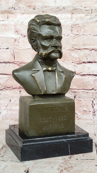 Bronze Bust of Johann Strauss – Austrian Composer