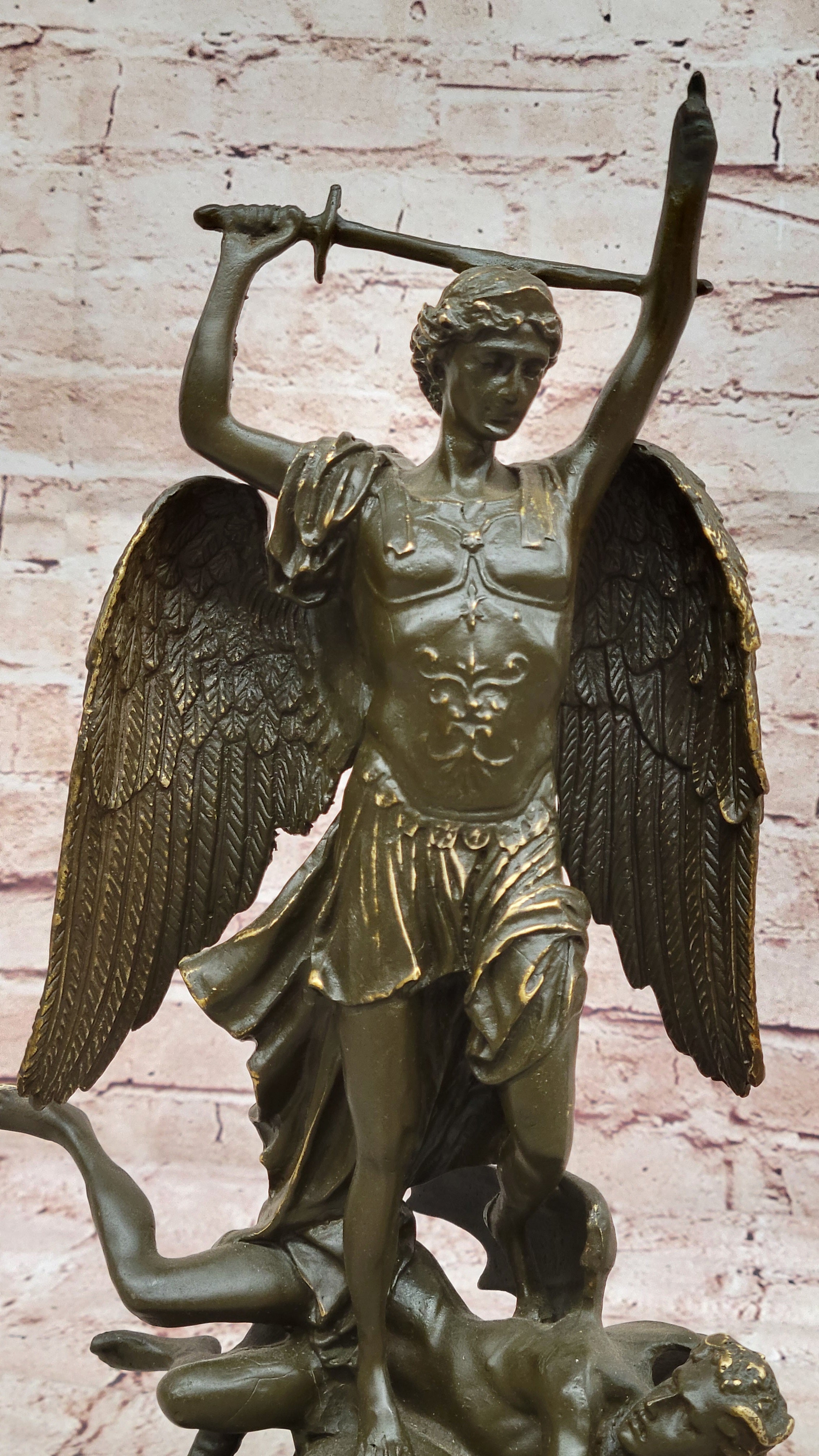 Saint Michael Slaying the Dragon Bronze by Carpeaux