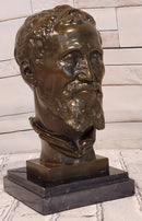 Signed Fisher Bust of Michael Angelo Genuine Bronze Sculpture Hand Made Statue
