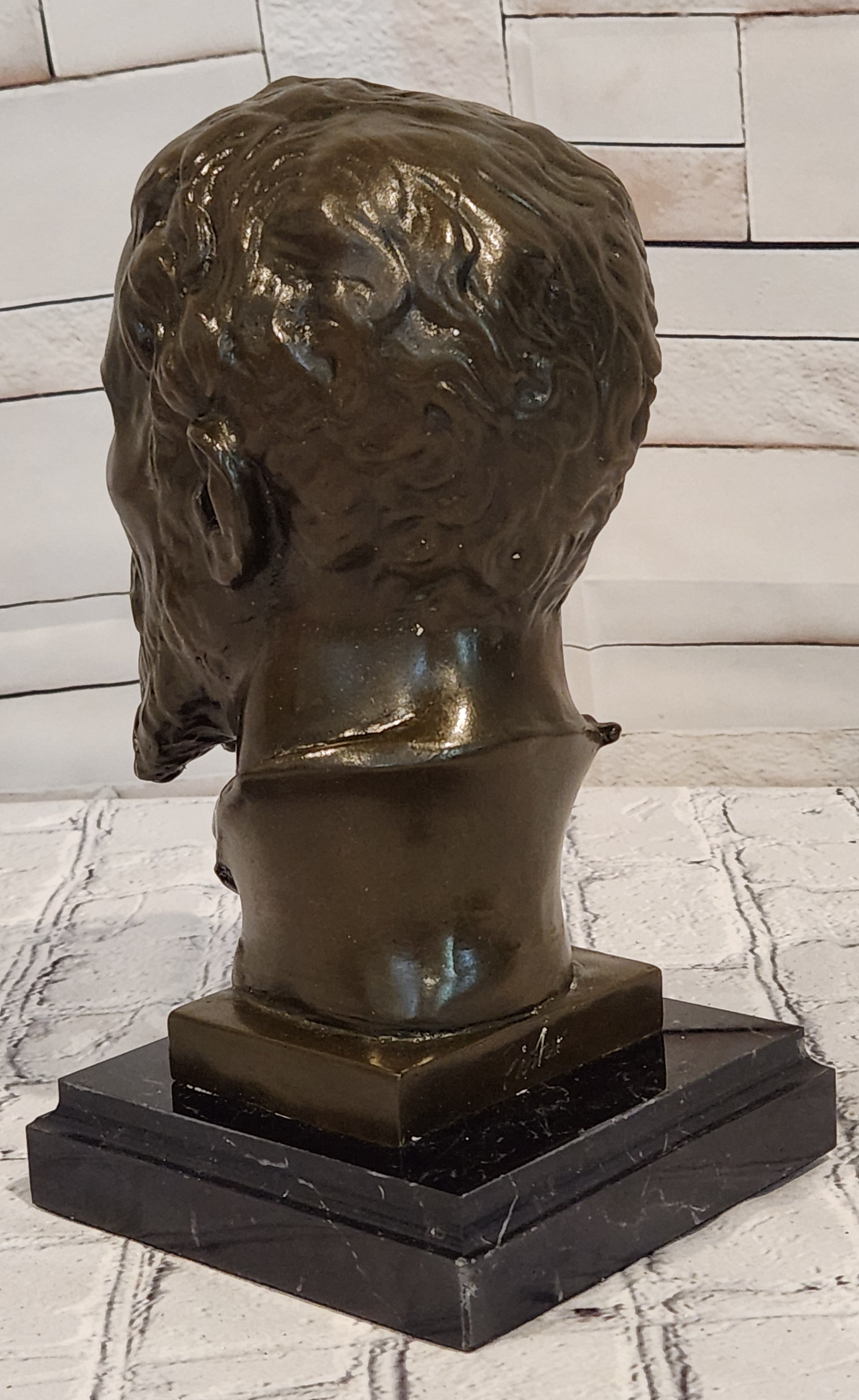 Signed Fisher Bust of Michael Angelo Genuine Bronze Sculpture Hand Made Statue