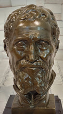 Signed Fisher Bust of Michael Angelo Genuine Bronze Sculpture Hand Made Statue