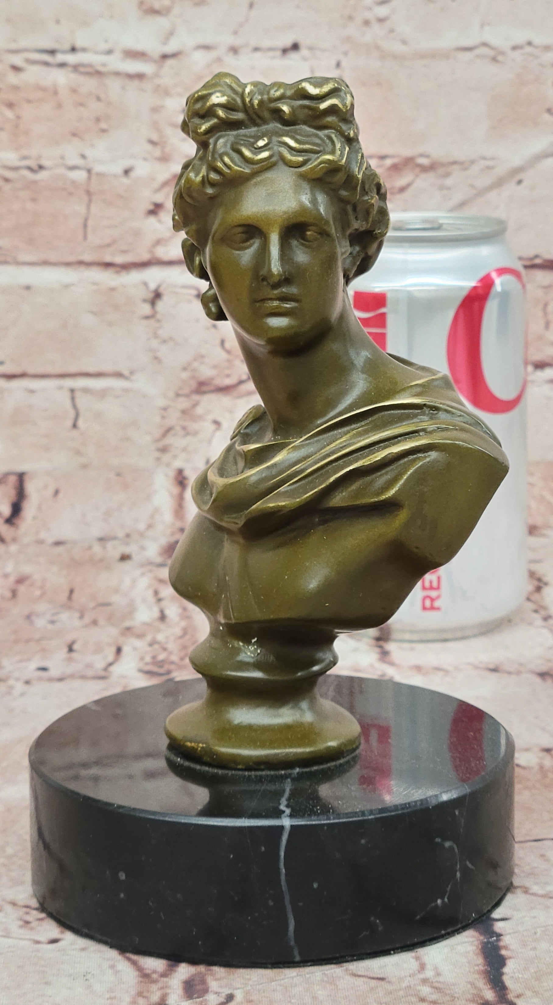 Neoclassical Bronze Sculpture Bust Apollo Signed Milo Original Artwork Figurine Statue