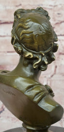 Neoclassical Bronze Sculpture Bust Apollo Signed Milo Original Artwork Figurine Statue