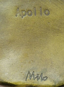 Neoclassical Bronze Sculpture Bust Apollo Signed Milo Original Artwork Figurine Statue