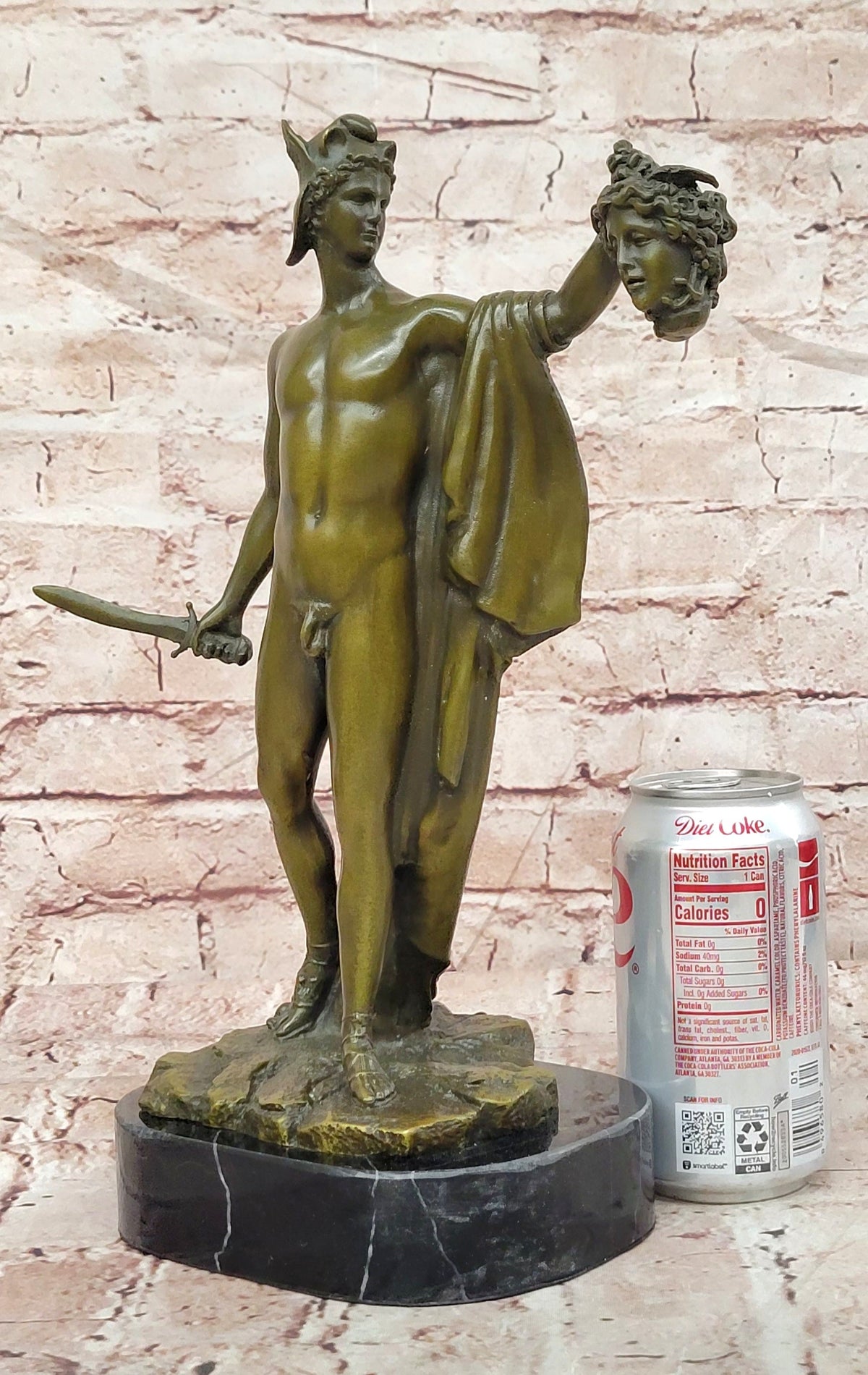 Perseus Holding the Head of Medusa, Bronze Sculpture Hot Cast Signed Cellini
