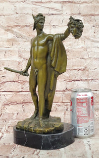 Perseus Holding the Head of Medusa, Bronze Sculpture Hot Cast Signed Cellini