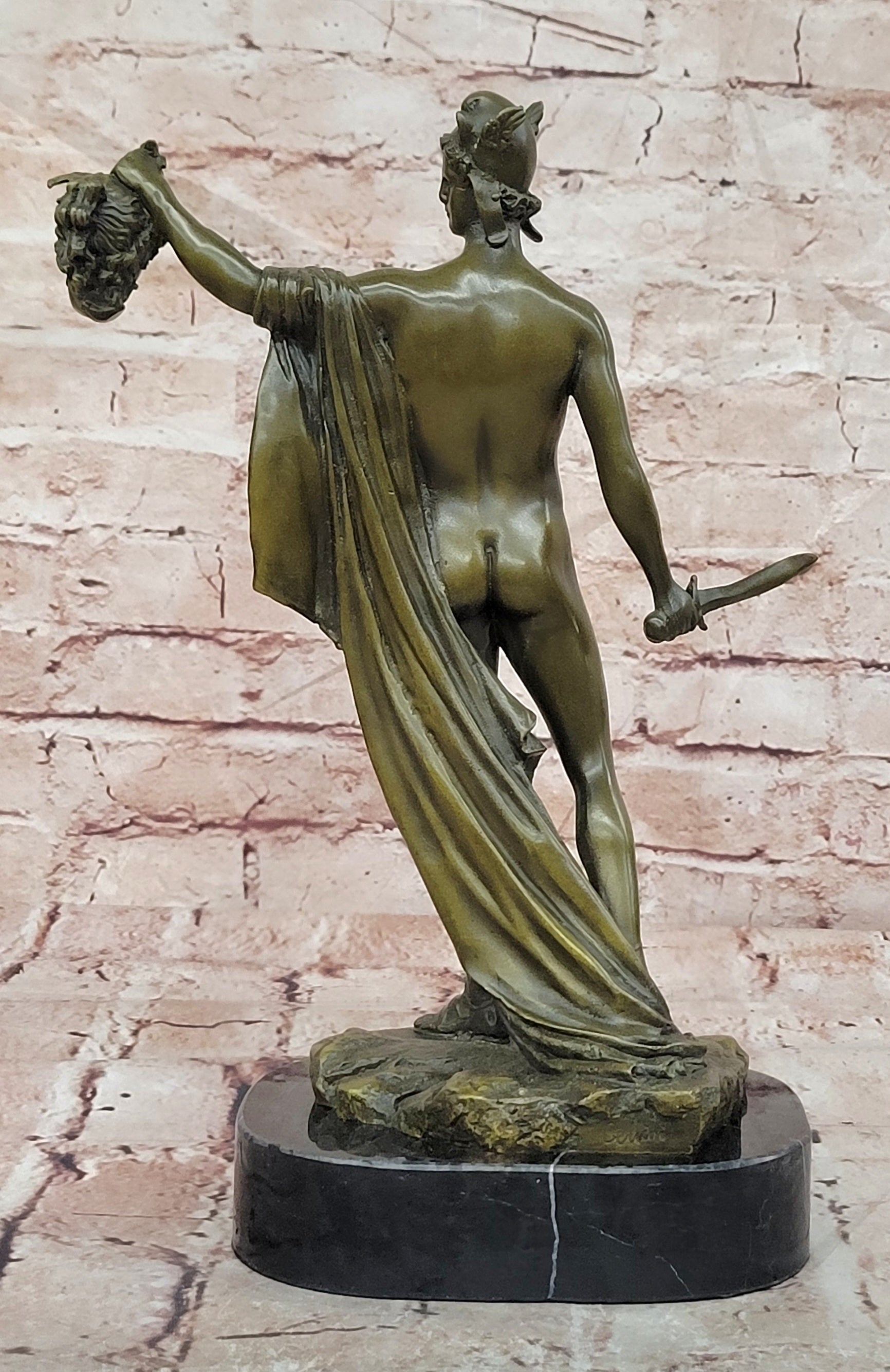 Perseus Holding the Head of Medusa, Bronze Sculpture Hot Cast Signed Cellini
