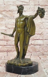 Perseus Holding the Head of Medusa, Bronze Sculpture Hot Cast Signed Cellini