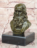 Signed Original Fisher Leonardo da Vinci Master Painter Bust Genuine Bronze Sculpture