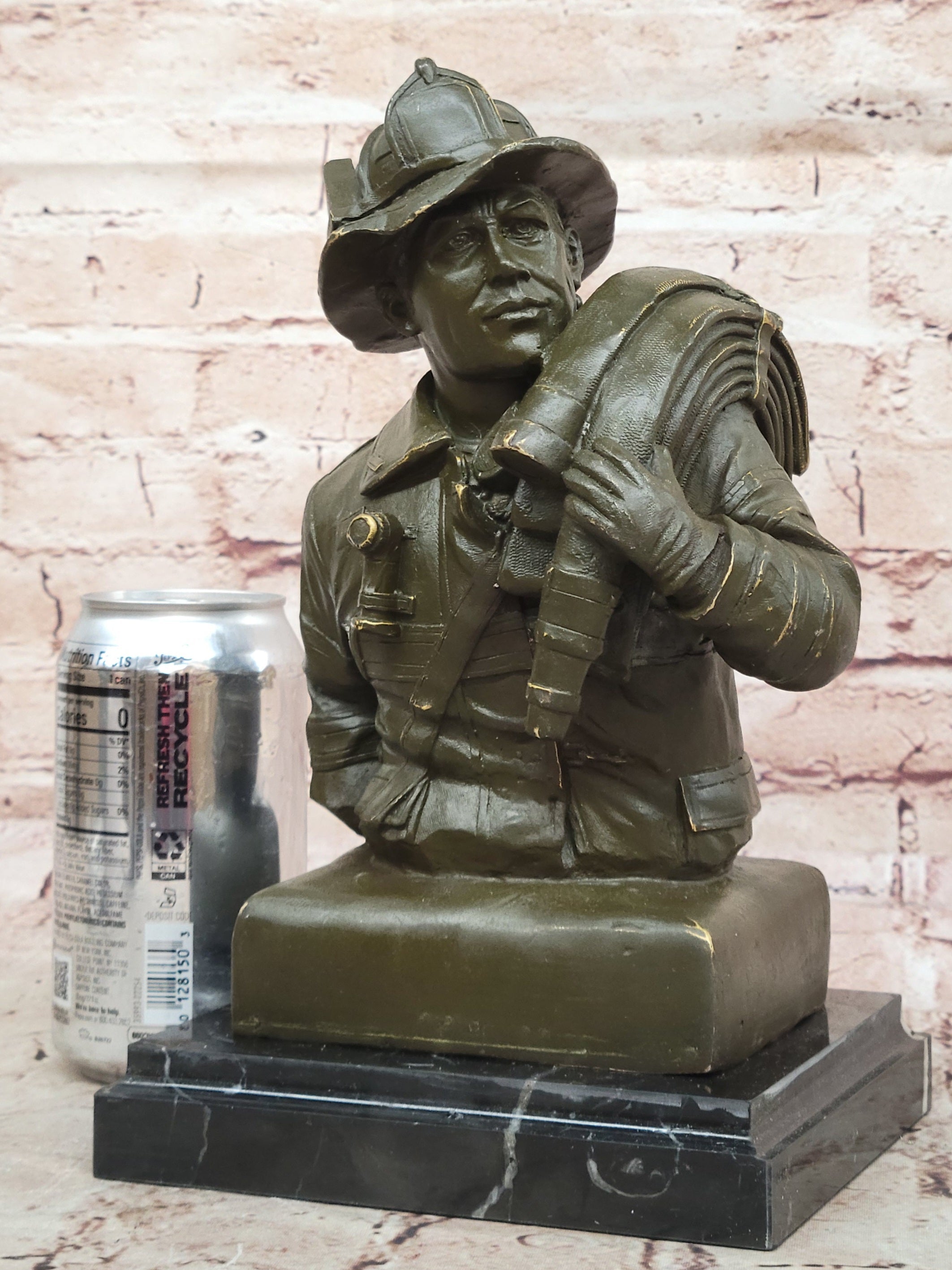 Bronze Firefighter Bust – Heroic Tribute