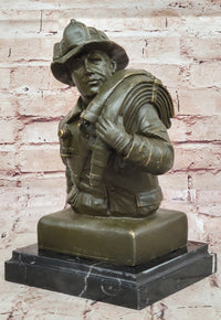 Bronze Firefighter Bust – Heroic Tribute