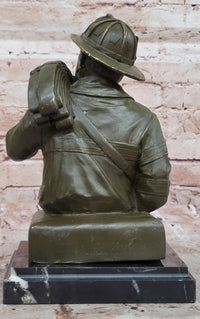Bronze Firefighter Bust – Heroic Tribute