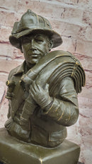 Bronze Firefighter Bust – Heroic Tribute