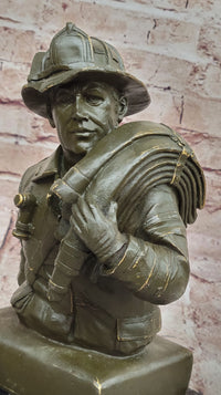 Bronze Firefighter Bust – Heroic Tribute