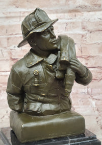 Bronze Firefighter Bust – Heroic Tribute