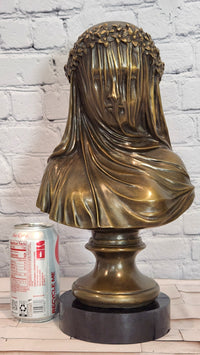 Finest Bride Raffaelle Monti Veiled Virgin Mary Bronze Sculpture Statue Figure